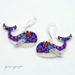 Pendientes divertidos papel recilcado ballenas