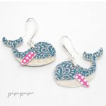 Pendientes divertidos papel recilcado ballenas