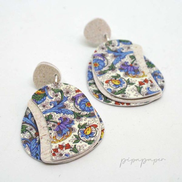 pendientes florentinos papel y plata