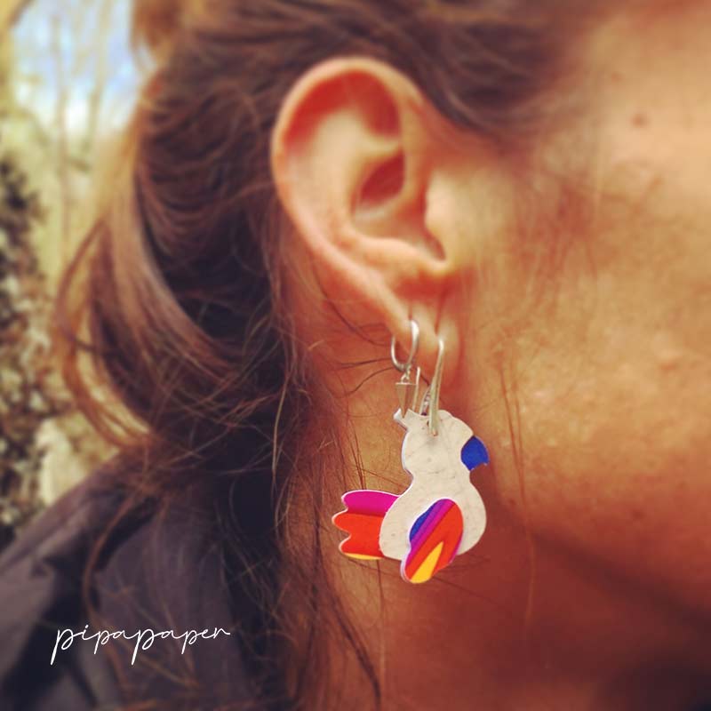 pendientes-originales-papel-loro-5 pendientes originales papel y plata loro