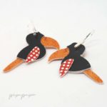 pendientes originales papel reciclado tucan