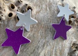 pendientes esrtellas eco joyas papel reciclado y plata