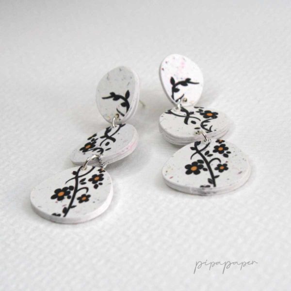 pendientes papel y plata eco joya