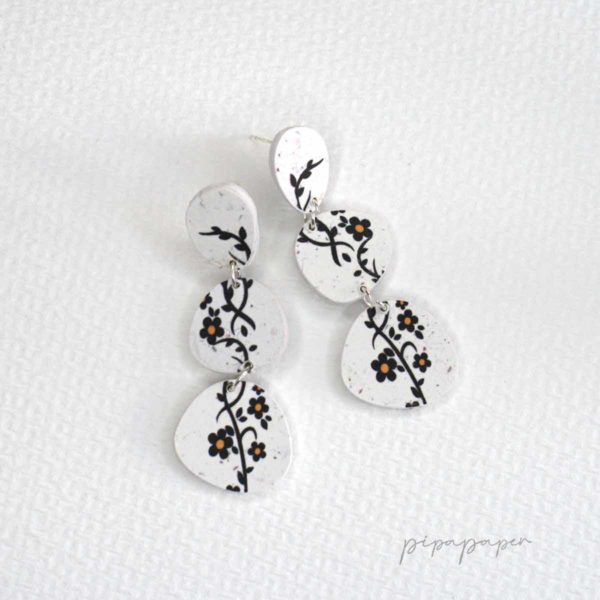 pendientes papel y plata eco joya