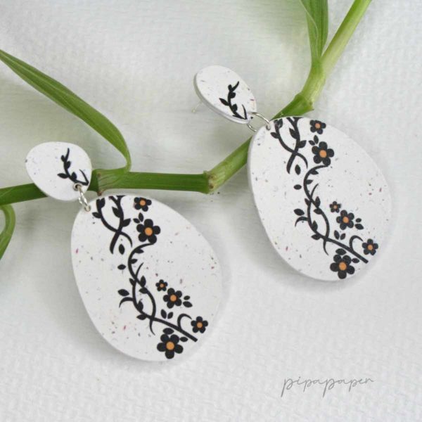 pendientes papel y plata eco joya