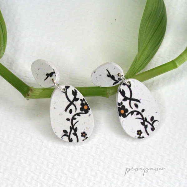 pendientes papel y plata eco joya