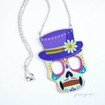 colgante calavera katrina colores original