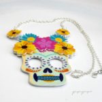 colgante calavera katrina colores original