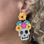 pendientes calavera katrina colores original