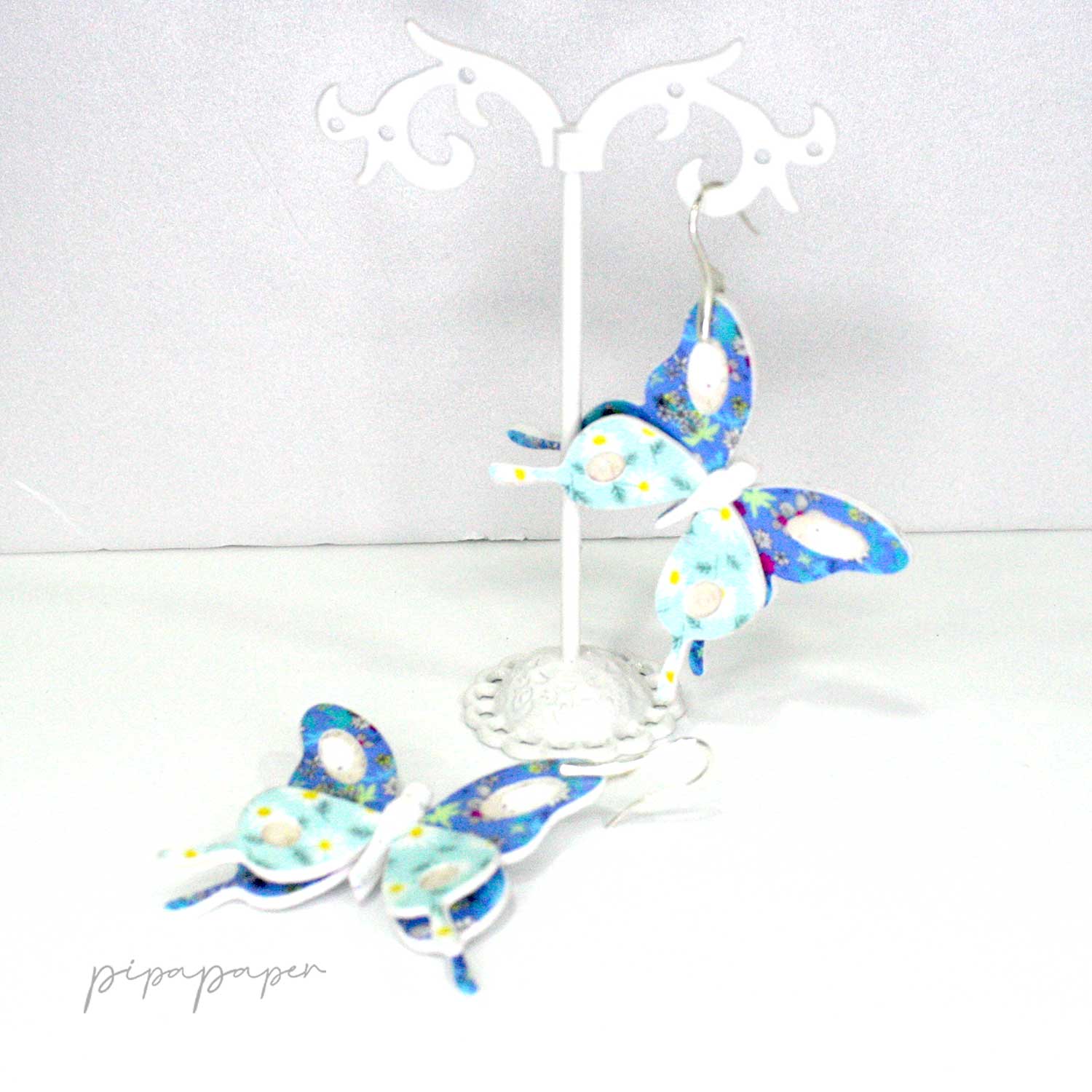 PENDIENTE MARIPOSA - Pipapaper eco joyas de papel reciclado