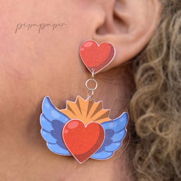 pendientes corazon colores divertidos