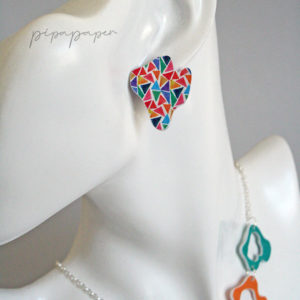 conjunto gargantilla pendientes joyas de papel