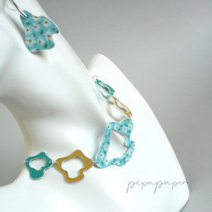 conjunto gargantilla pendientes joyas de papel