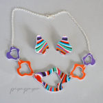 conjunto gargantilla pendientes joyas de papel