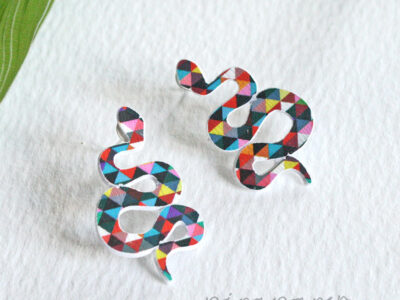 pendiente serpiente joya de papel original