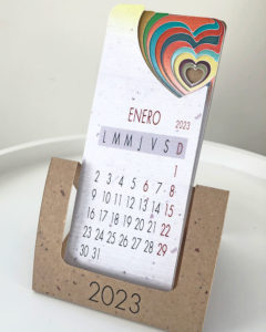 calendario escritorio mensual creativo original corazon