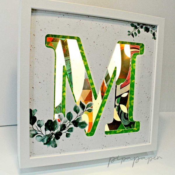 cuadro letra en papel 3D reciclado eco regalo