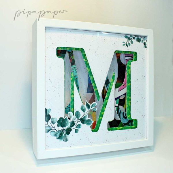 cuadro letra en papel 3D reciclado eco regalo