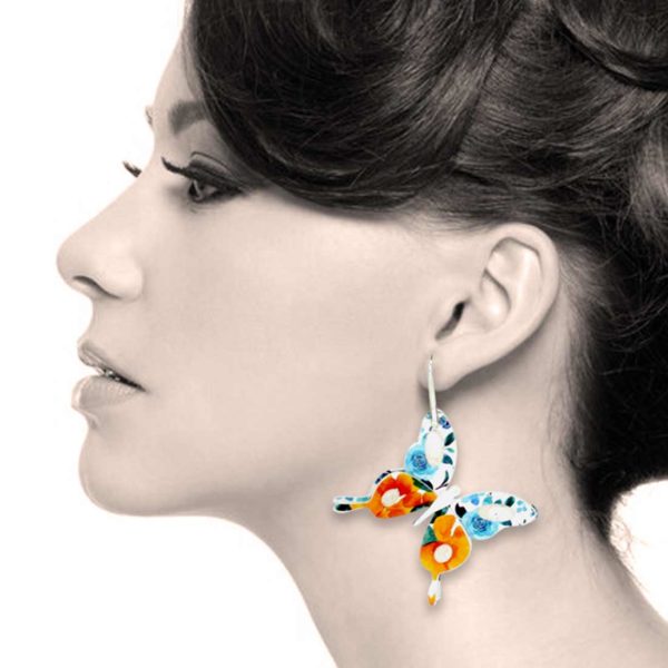 pendientes mariposa alegres originales de papel