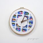 reloj pared artesanal papel reciclado 3D