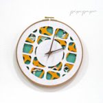 reloj pared artesanal papel reciclado 3D