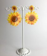 pendiente girasol papel