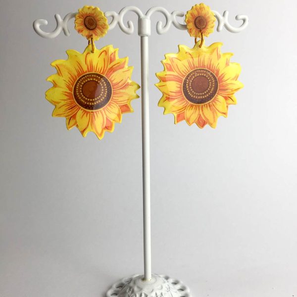 pendiente girasol papel