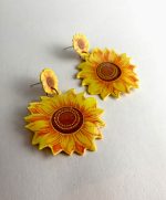 pendiente girasol papel