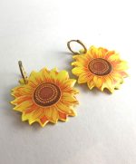 pendiente girasol papel