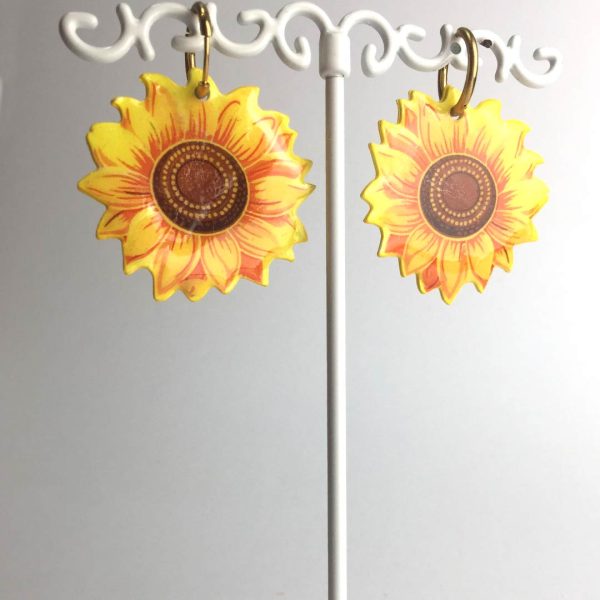 pendiente girasol papel