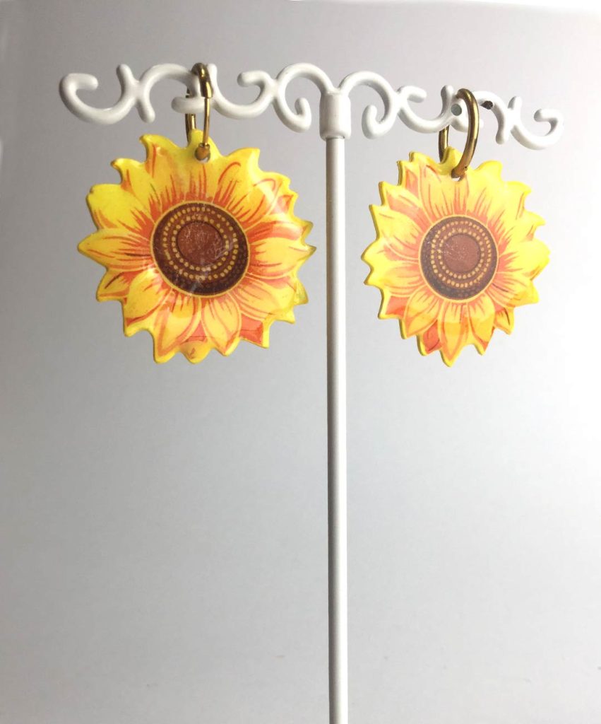 pendiente girasol papel