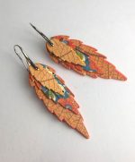 pendiente hoja triple papel