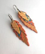 pendiente hoja triple papel