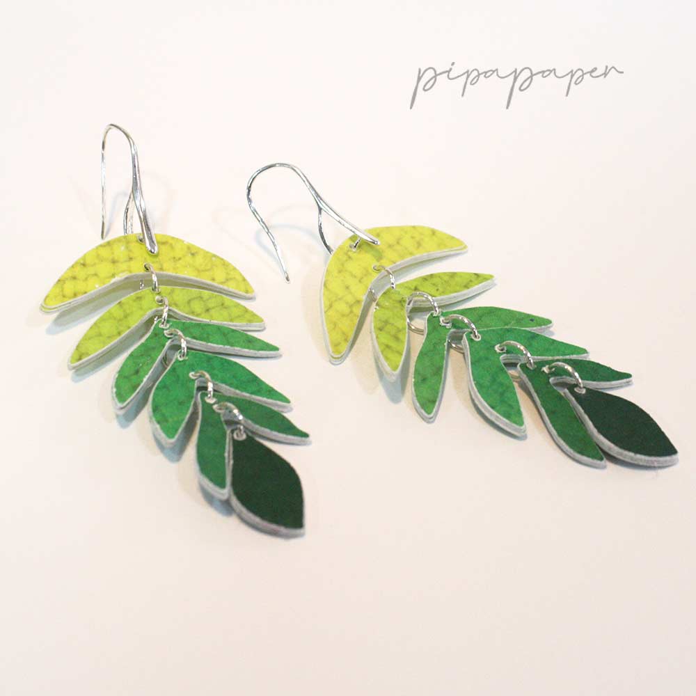 pendientes elegantes originales artesanos de papel