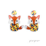 pendientes divertidos zorro papel reciclado
