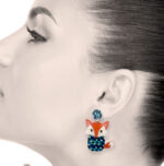 pendientes divertidos zorro papel reciclado