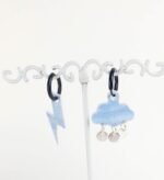 pendientes nube rayo de papel reciclado divertidos