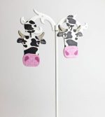 pendientes vaca divertida