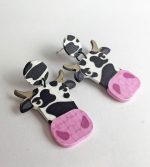 pendientes vaca divertida