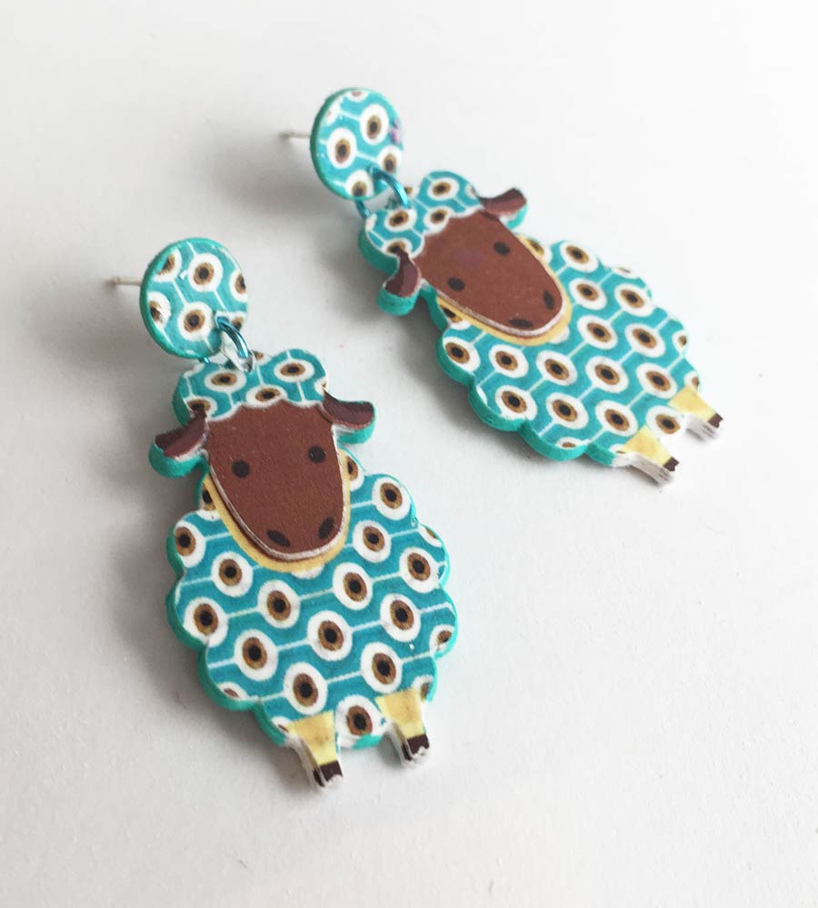 pendientes oveja divertida