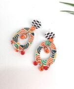 pendientes papel estilo pop art coloridos
