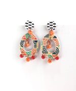 pendientes papel estilo pop art coloridos