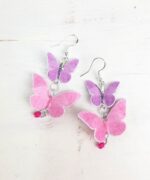 pendientes mariposas papel colores hecho mano