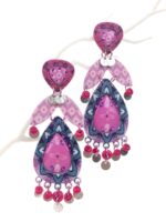 pendientes originales hechos a mano de fiesta falmenco en papel reciclado para mujer