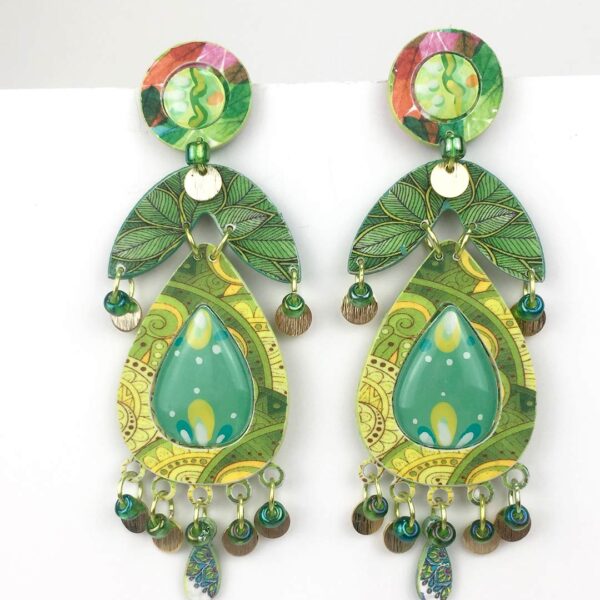 pendientes originales hechos a mano de fiesta en papel reciclado para mujer