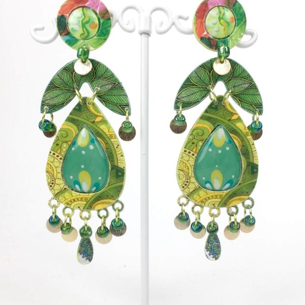 pendientes originales hechos a mano de fiesta en papel reciclado para mujer