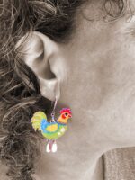 pendientes gallina divertidos y coloridos