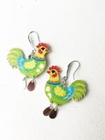 pendientes gallina divertidos y coloridos