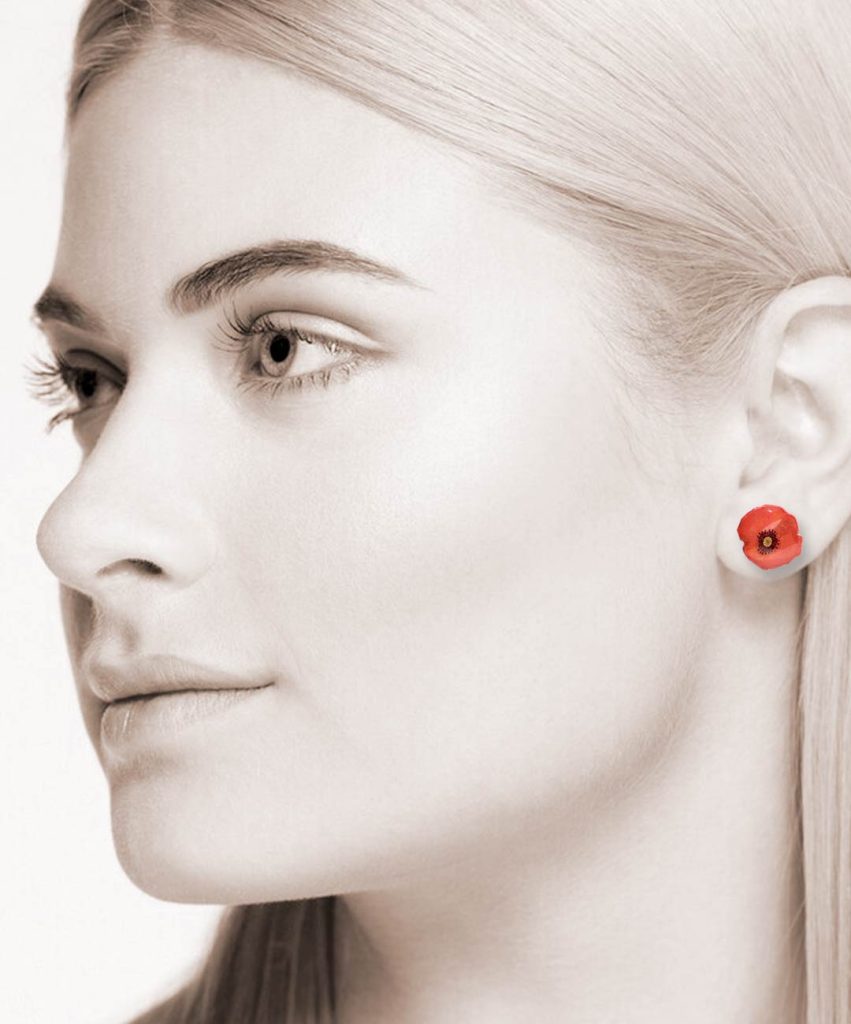 pendientes de amapola hechos con papel