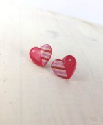 mini pendientes corazon de papel pintados mano